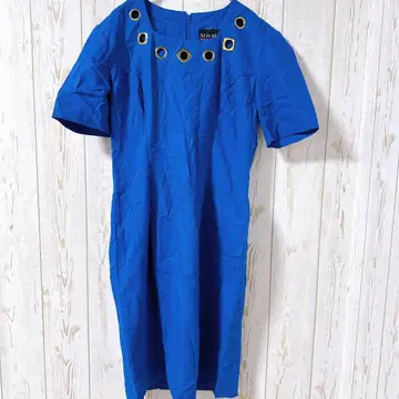 M.H.M. 파랑색 반팔 무릎 기장 원피스 당일 발송