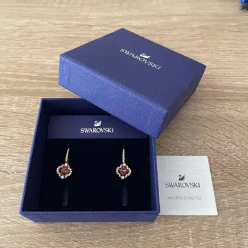 스와로브스키 una 드롭 귀걸이 클로버 로즈 골드