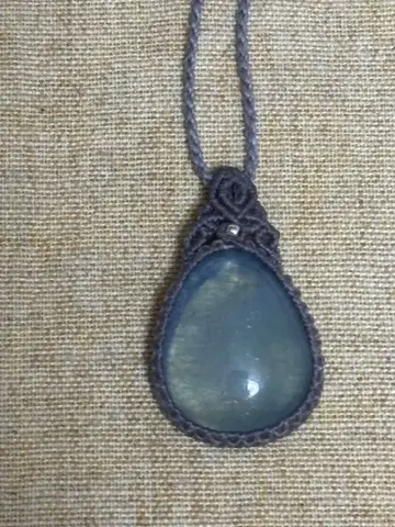 아쿠아 마린 마크라메 목걸이