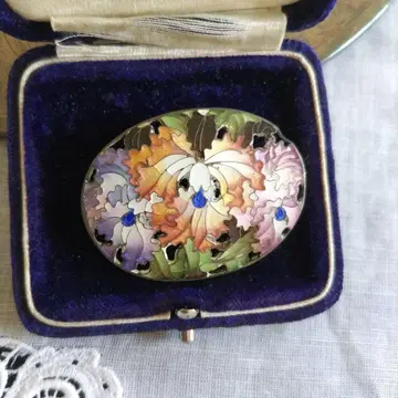 은선 칠보 난 브로치 순은 빈티지 SILVER