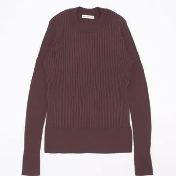 Rouge vif 코튼 실크 리브 니트 크루넥 니트