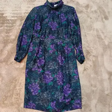 rochas 긴팔 원피스 꽃무늬 원피스 실크 페이즐리 무늬 포멀