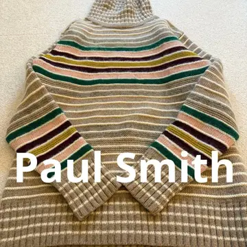 새상품급 폴스미스 M 멀티 보더 모헤어 혼방 터틀 니트