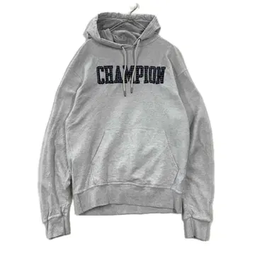 Champion 체크 무늬 프린트 로고 그레이 후드티 XL 상당