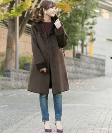 URBAN RESERCH ROSSO 울 혼방 페이크 무스탕 코트