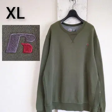 구제 러셀 애슬레틱 현행 맨투맨 로고 자수 카키 XL