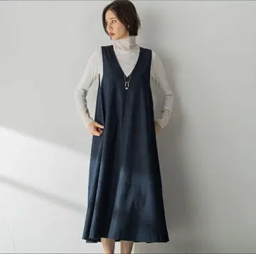 새상품급 로트레아몽(LAUTREAMONT) 어른 데님 점퍼 드레스 38