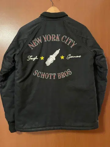 SCHOTT BROS 블랙 바시티 자켓 S