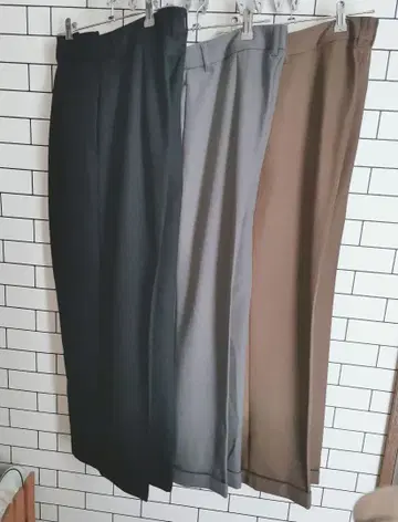 와이드 팬츠 블랙 플리츠 포함