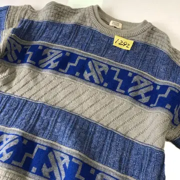 일본제 하디 에이미스 보더 울 100% 니트 스웨터 L