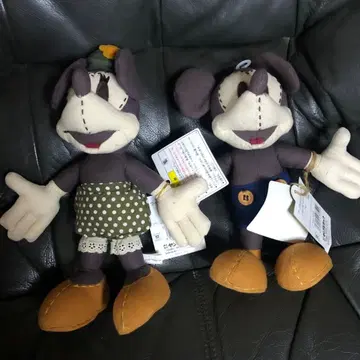 레트로 미키마우스와 미니 마우스 인형 세트