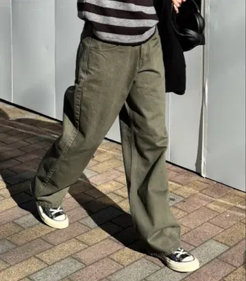 nugu hoop 카키 팬츠 데님