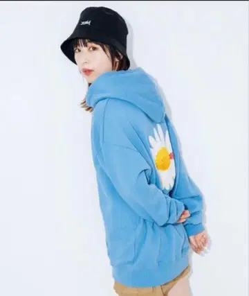 x-girl 데이지 패턴 후드티