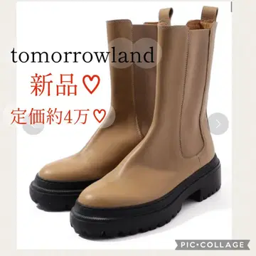 새상품 TOMORROWLAND 라이트 러버 솔 사이드 고어 부츠 38