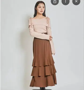 트란테안 샌드 모드 티어드 머메이드 스커트 (차) S