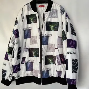 CAPTURE 그래픽 프린트 블루종 충전솜 자켓 LL