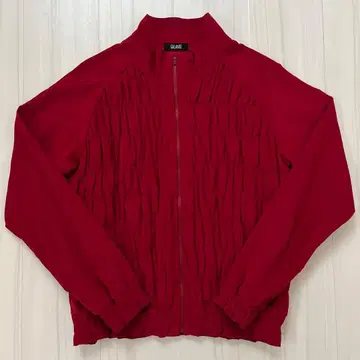 GALANTE 빨간색 개더 집업 자켓