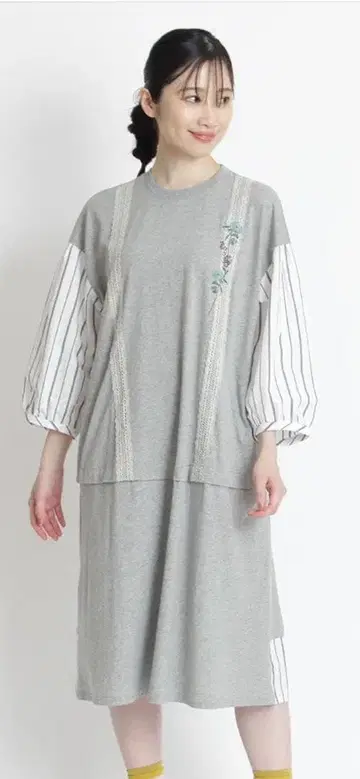 꽃무늬 자수 레이스 원피스 슈퍼 하카