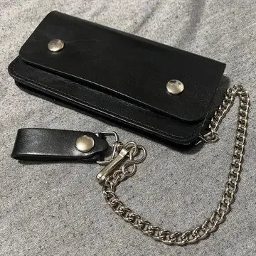 즉시 완판 아이템 바이커 지갑 천연 가죽 일본제 체인 지갑