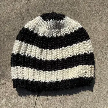 보더 니트 모자 비니 vintage