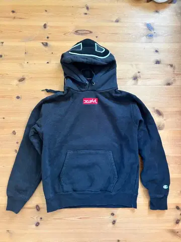 엑스걸과 챔피온의 콜라보 블랙 후드티 S