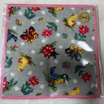 페이러 하이디 도트 손수건 실버 그레이 x 핑크