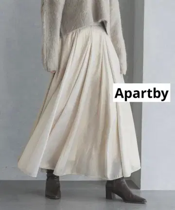 [ apartby ] 하쿠 프린트 볼륨 스커트 아이보리