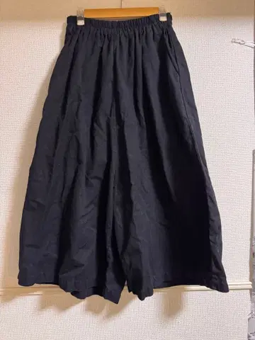 블랙 가우초 팬츠 허리밴딩