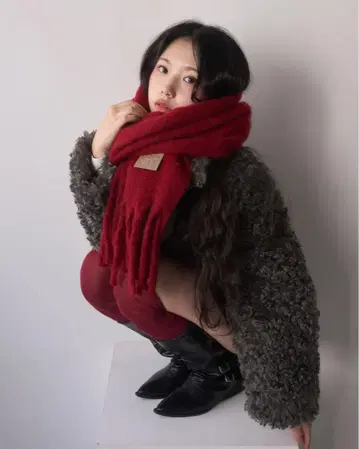 [ MELLOWNEON ] 볼륨 컬러 머플러 (보르도)