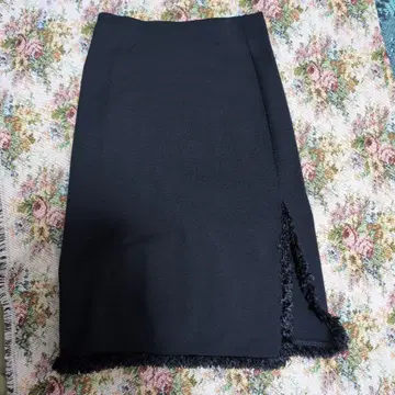 sam 블랙 프린지 타이틀 스커트 XS