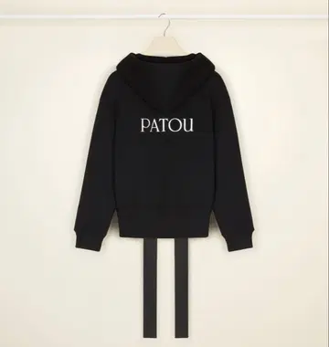PATOU 집업 후디 로고 후드티 XS 블랙 로고 포함 수납 가방 포함