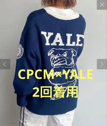 CPCM 콜라보 YALE 레터드 가디건 니트