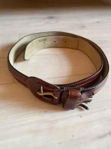 가죽 벨트 브라운 브라운 금장 장식 캐주얼