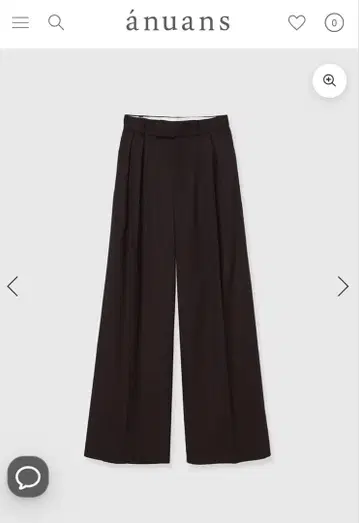 미사용 새상품  베이직 턱 와이드 팬츠 브라운