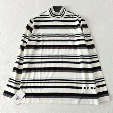 미사용 블랙 앤 화이트 하이넥 골프웨어