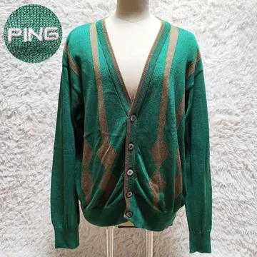 PING 핑 니트 가디건 골프 가디건 자수 로고 그린