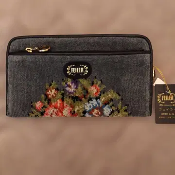 [ FEILER ] 플라워 무늬 그레이 장지갑
