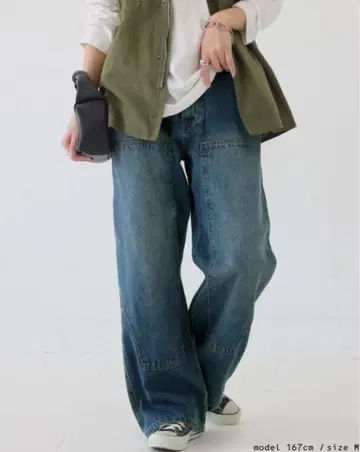 미사용 새상품 안티카 더블니 데님 팬츠 ML