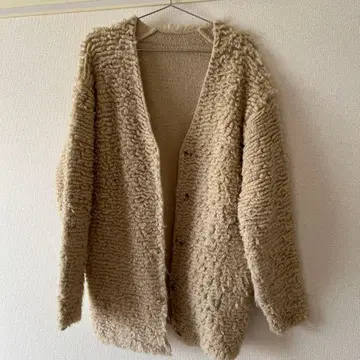 STYLEMIXER 베이지 아크릴 울 혼방 가디건