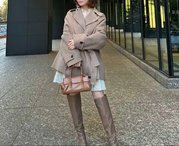 스나이델 [ HIGH QUALITY ] 스카프 포함 울 미들 코트