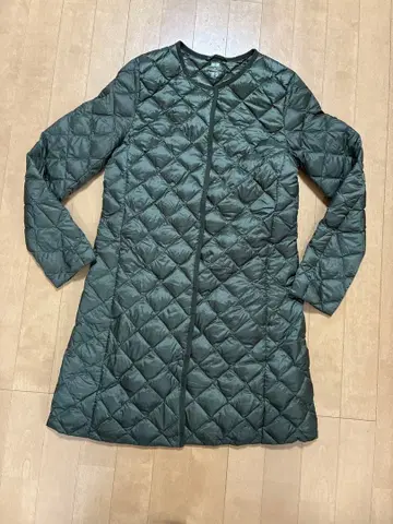 UNIQLO 다운 자켓 다크 그린 롱 기장