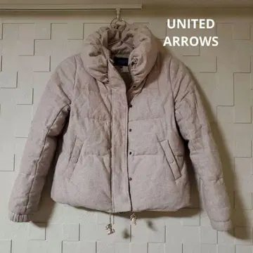 UNITED ARROWS 다운 핑크 베이지 S 숏 기장