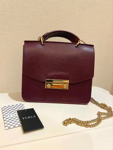 FURLA 버건디 숄더백
