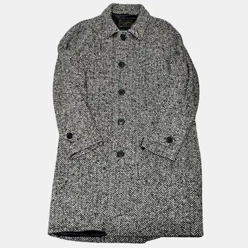 팔토 화이트 블랙 헤링본 스텐카라 코트