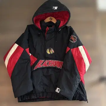 Blackhawks 아노락 자켓 블랙/빨간색