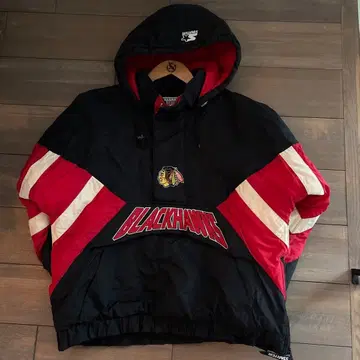 Blackhawks 아노락 자켓 블랙/빨간색