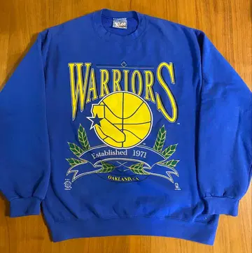 90s 빈티지 USA제 NBA 워리어스 프린트 맨투맨 M Lee
