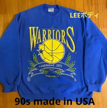 90s 빈티지 USA제 NBA 워리어스 프린트 맨투맨 M Lee