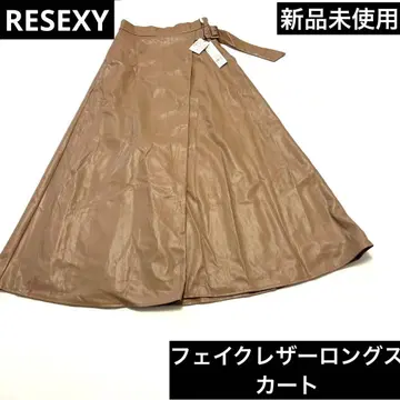미사용 새상품 RESEXXY 리젝시 인조 가죽 롱 스커트