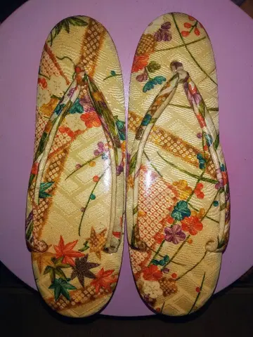 꽃무늬 통굽 조리 여성용